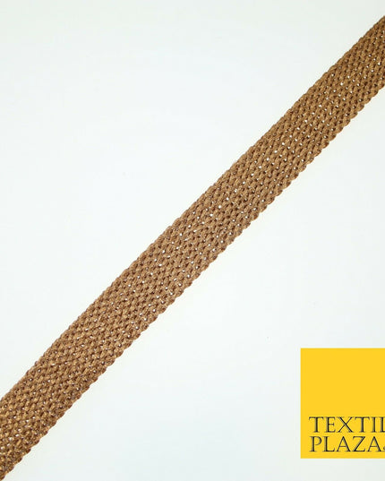 Copper Gold Simple Plain Knit Woven Trim Border Ribbon Lace 1.5cm Wide X591