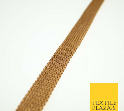Copper Gold Simple Plain Knit Woven Trim Border Ribbon Lace 1.5cm Wide X591