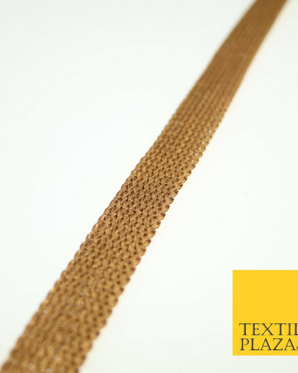 Copper Gold Simple Plain Knit Woven Trim Border Ribbon Lace 1.5cm Wide X591