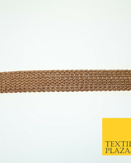 Copper Gold Simple Plain Knit Woven Trim Border Ribbon Lace 1.5cm Wide X591