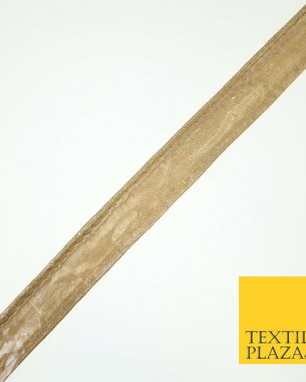 Gold Soft Metallic Foil Lame Shiny Fabric Trim Border Ribbon Lace 2cm Wide X592