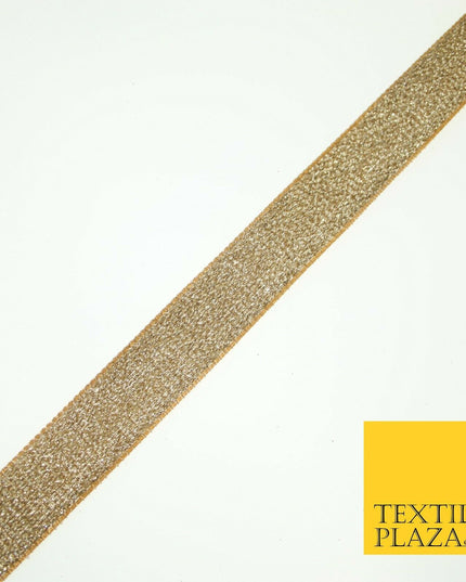 Gold Metallic Soft Slim Woven Shimmer Shiny Trim Border Ribbon 2cm Wide X596