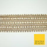 Gold Glitter Circle Sequin Mix Metallic Lines Trim Border Ribbon 5.5cm Wide X597