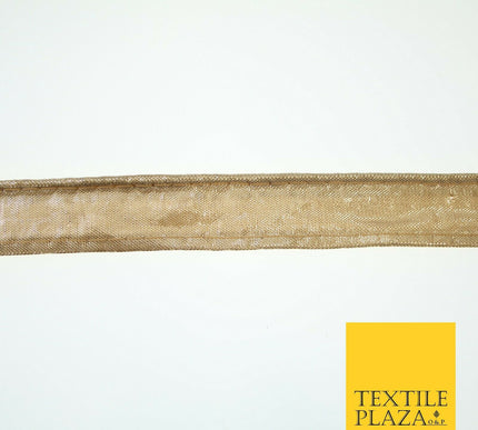 Gold Soft Metallic Foil Lame Shiny Fabric Trim Border Ribbon Lace 2cm Wide X592