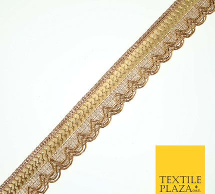 Rose Gold Swag Scalloped Sequin Fancy Trim Border Ribbon Lace 2cm Wide X570