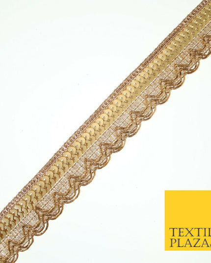 Rose Gold Swag Scalloped Sequin Fancy Trim Border Ribbon Lace 2cm Wide X570