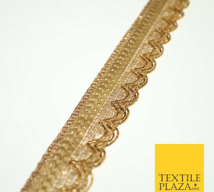 Rose Gold Swag Scalloped Sequin Fancy Trim Border Ribbon Lace 2cm Wide X570