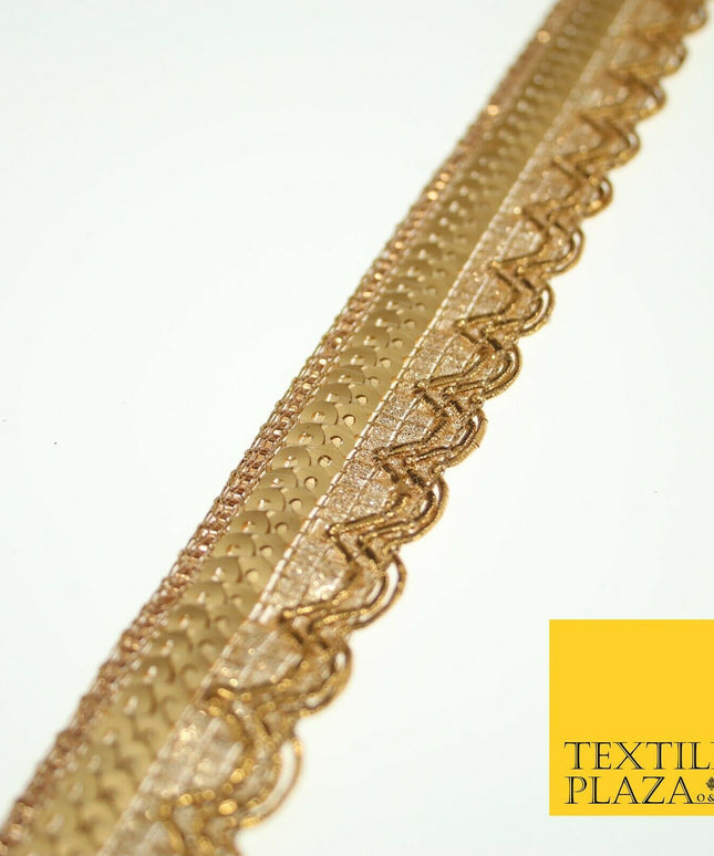 Rose Gold Swag Scalloped Sequin Fancy Trim Border Ribbon Lace 2cm Wide X570