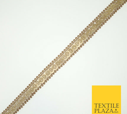 Gold Glitter Matte Sequin Cord Ribbon Trimming Border Gota Sewing Trim X578