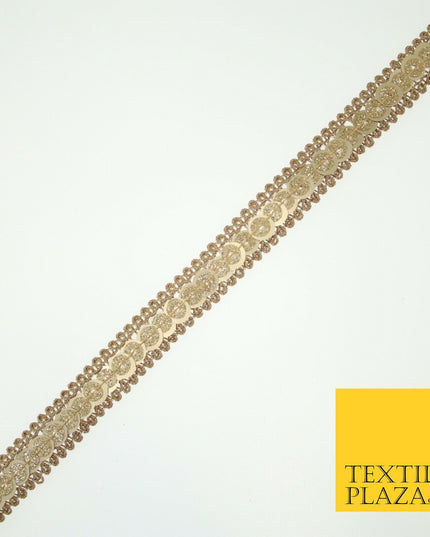 Gold Glitter Matte Sequin Cord Ribbon Trimming Border Gota Sewing Trim X578