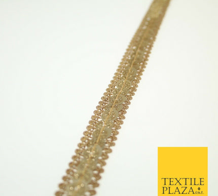 Gold Glitter Matte Sequin Cord Ribbon Trimming Border Gota Sewing Trim X578