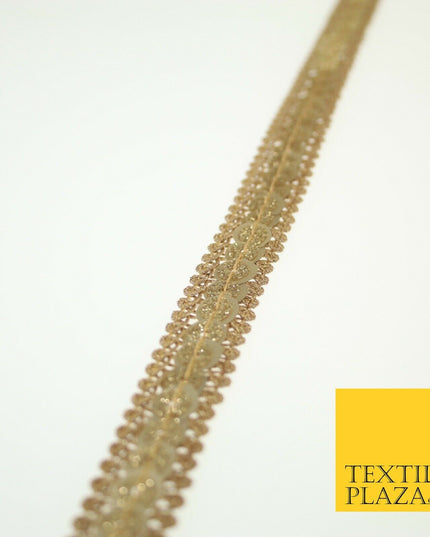 Gold Glitter Matte Sequin Cord Ribbon Trimming Border Gota Sewing Trim X578