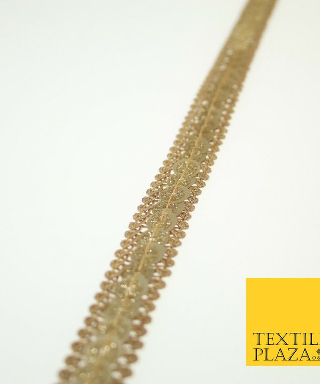 Gold Glitter Matte Sequin Cord Ribbon Trimming Border Gota Sewing Trim X578