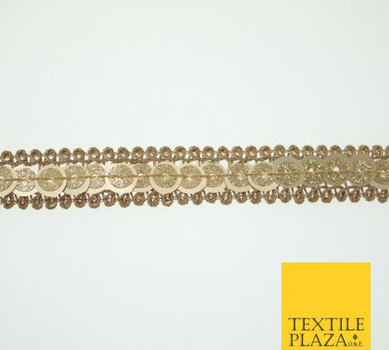 Gold Glitter Matte Sequin Cord Ribbon Trimming Border Gota Sewing Trim X578