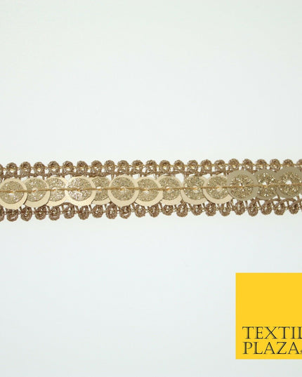 Gold Glitter Matte Sequin Cord Ribbon Trimming Border Gota Sewing Trim X578