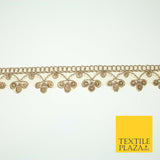 Gold Corded Matt Sequin Trio Ornate Net Trim Border Ribbon Lace 2cm Wide X565
