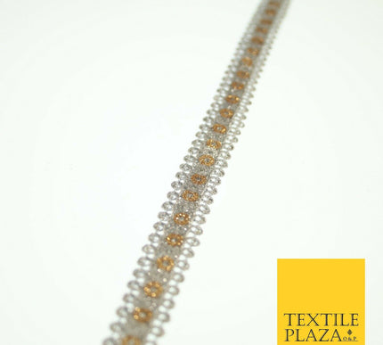 Silver Grey Copper Gold Glitter Sequin Trim Border Ribbon Lace 1cm Wide X567