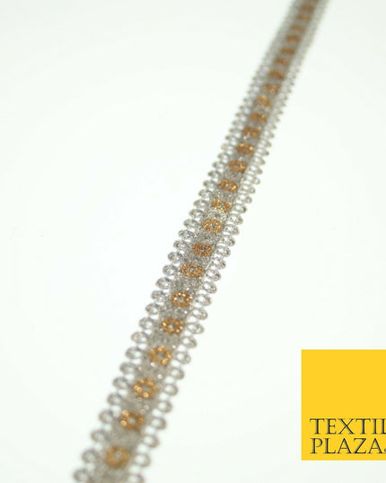 Silver Grey Copper Gold Glitter Sequin Trim Border Ribbon Lace 1cm Wide X567