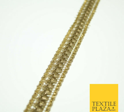 English Gold Slim Shiny Glitter Woven Trim Border Ribbon Lace 1.5cm Wide X572
