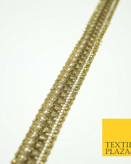 English Gold Slim Shiny Glitter Woven Trim Border Ribbon Lace 1.5cm Wide X572