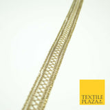 English Gold Slim Metallic Zig Zag Woven Trim Border Ribbon Lace 1.5cm Wide X569