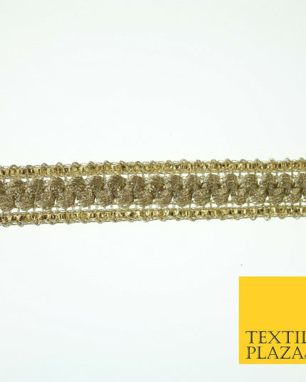 English Gold Slim Shiny Glitter Woven Trim Border Ribbon Lace 1.5cm Wide X572