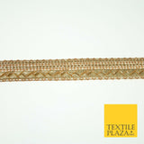 Gold Gota Patti Plait Weave Stripe Fancy Trim Border Ribbon Lace 1.5cm Wide X568