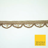 Biscuit Gold Pearl Rope Swag Scalloped Trim Border Ribbon Lace 2cm Wide X573