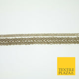 Light Gold Twin Row Corded Rope Swirl Trim Border Ribbon Gota Lace Wide X580