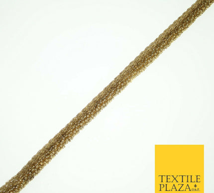 Antique Gold Intense Beaded Rope Style Trim Border Ribbon Lace 1cm Wide X564