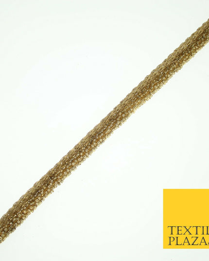 Antique Gold Intense Beaded Rope Style Trim Border Ribbon Lace 1cm Wide X564