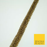 Antique Gold Intense Beaded Rope Style Trim Border Ribbon Lace 1cm Wide X564