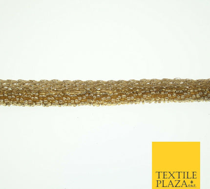 Antique Gold Intense Beaded Rope Style Trim Border Ribbon Lace 1cm Wide X564