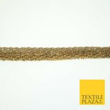 Antique Gold Intense Beaded Rope Style Trim Border Ribbon Lace 1cm Wide X564