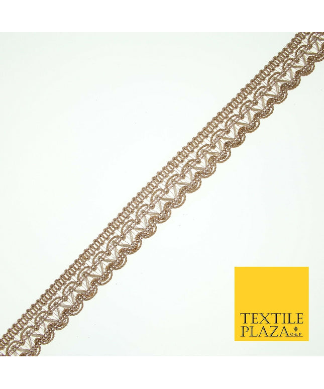 Gold Intricate Threadwork Mini Swag Trim Border Ribbon Zari Lace 2cm Wide X563