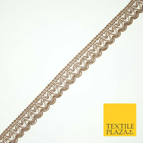 Gold Intricate Threadwork Mini Swag Trim Border Ribbon Zari Lace 2cm Wide X563