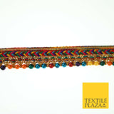 Multicolour Chevron Beaded Fancy Trim Border Ribbon Gota Lace 2cm Wide X557