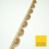 Light Gold Sequin Swag Scalloped Trim Border Ribbon Gota Lace 1.5cm Wide X560