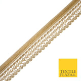 Gold Ornate Corded Fancy Plait Trim Border Gota Ribbon Lace 4cm Wide X551