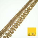 Gold Woven Ribbon & Glitter Plait Corded Trim Border Gota Lace 3cm Wide X553