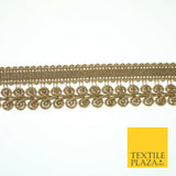 Gold Woven Ribbon & Glitter Plait Corded Trim Border Gota Lace 3cm Wide X553