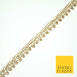 Gold Ornate Corded Matt Sequin Net Trim Border Ribbon Gota Lace 2cm Wide X558