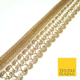 Gold Ornate Corded Fancy Plait Trim Border Gota Ribbon Lace 4cm Wide X551