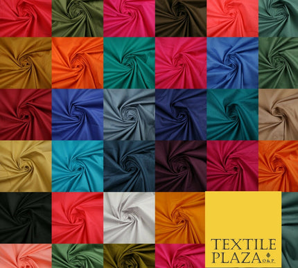 Plain Polycotton Fabric Dress Craft Lining Bunting Poly Cotton - OVER 30 COLOURS