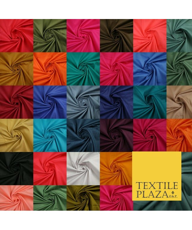 Plain Polycotton Fabric Dress Craft Lining Bunting Poly Cotton - OVER 30 COLOURS