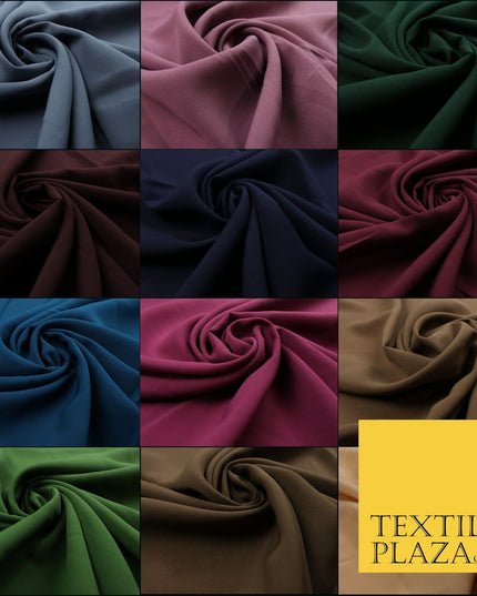 12 COLOURS Premium HEAVY Plain Dyed Chiffon Soft Georgette Sheer Dress Fabric