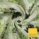 Luxury Black Floral Ornate Vine Textured Brocade Dress Fabric Metallic 59" Wide