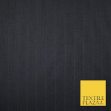 NAVY SUPERFINE180S MICRODOT 12mm MAROON/GREY PINSTRIPE MEN'S SUITING FABRIC 7472