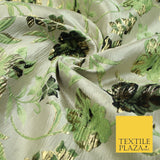 Luxury Black Floral Ornate Vine Textured Brocade Dress Fabric Metallic 59" Wide