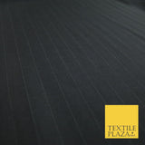 BLACK 15mm SUPERFINE AUSTRALIAN WOOL 180S MICRODOT PINSTRIPE SUITING FABRIC 7471